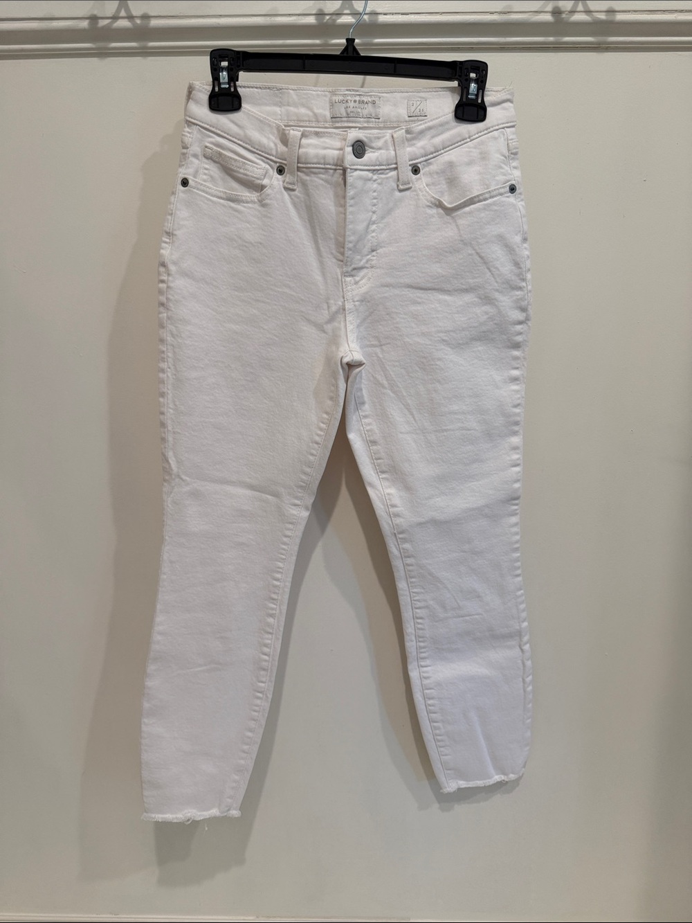 Lucky Brand White Cropped Mid-Rise Skinny Jeans